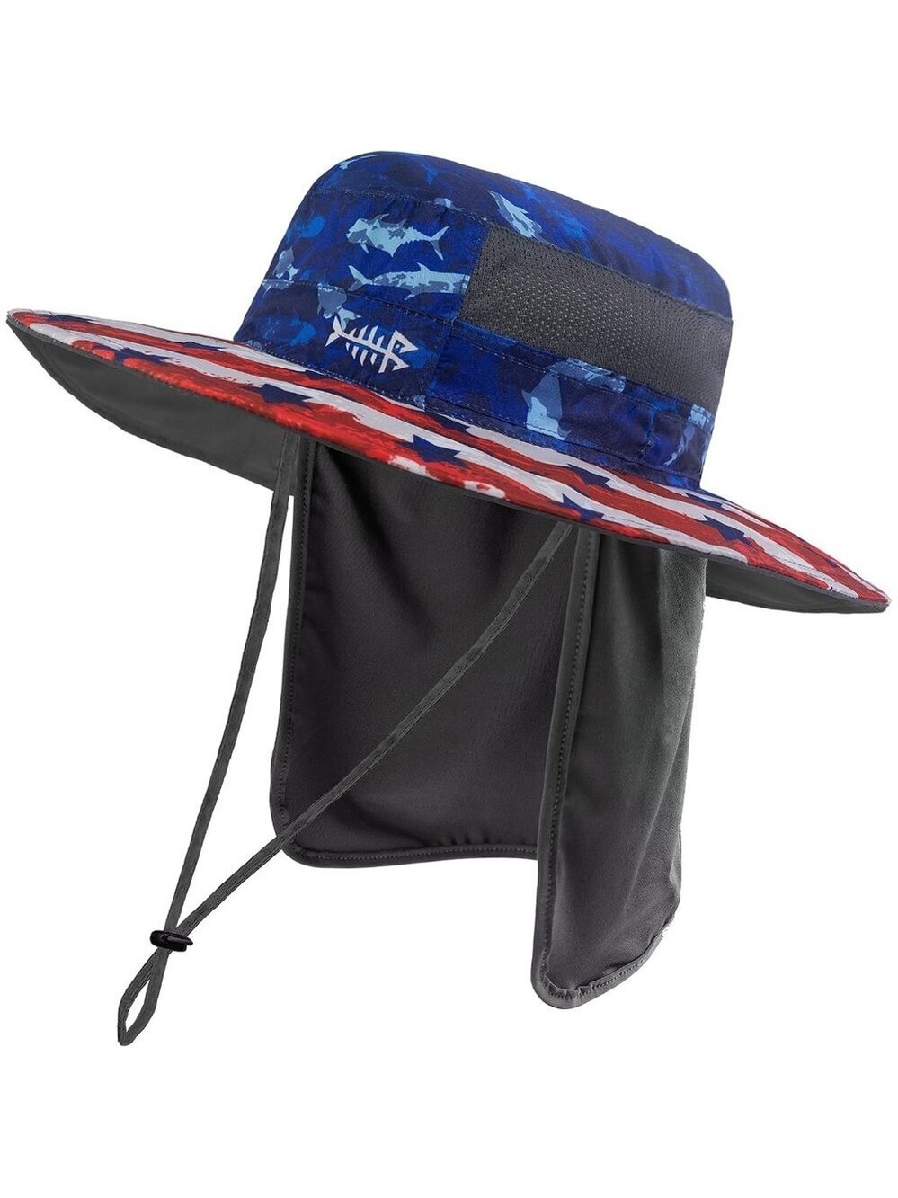 Unisex Americana 100% Nylon Wide Brim Mesh Vent with Neck Flap Cowboy Hat